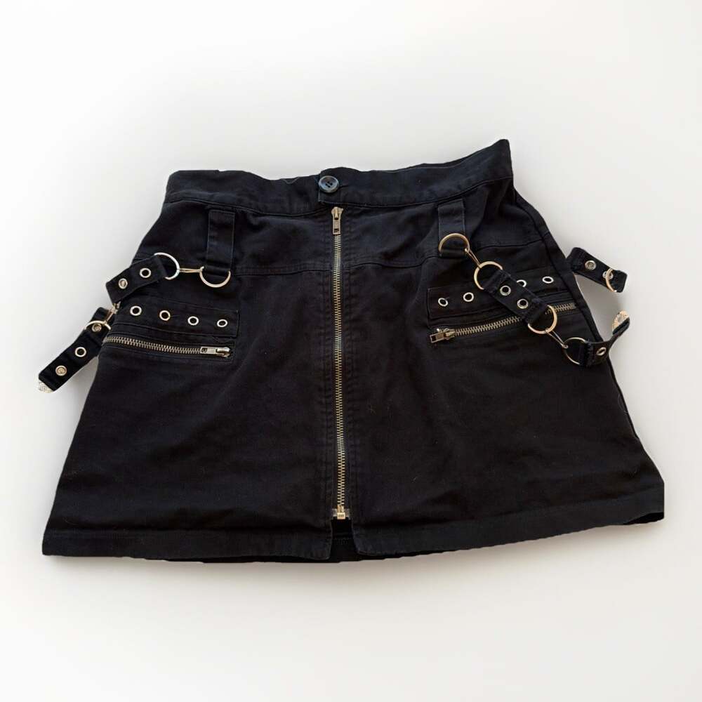 Silver Chain Links Goth Punk Emo Mini Skirt 12  Meas. In Pics Dark Angel